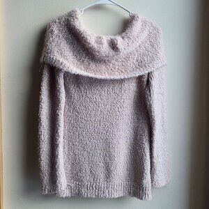 LC Lauren Conrad Pale Pink Cowl Neck Fuzzy Sweater Size Medium